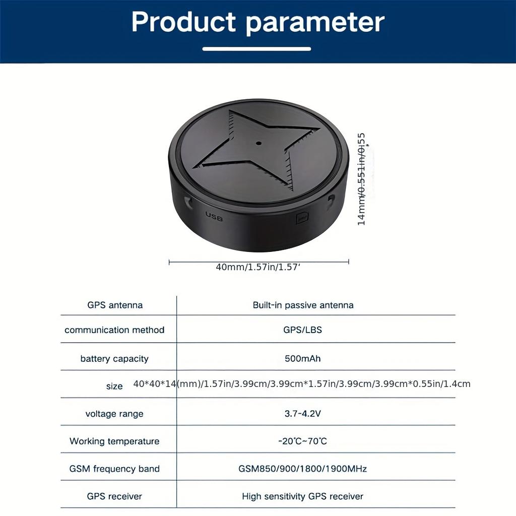 GPS-трекер с сильным магнитным креплением, отслеживание автомобиля, защита от потери, многофункциональный GPS-мини-локатор, SIM-карта в комплект не входит