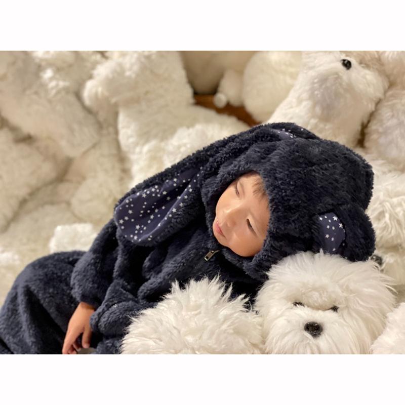 Spring Baby Girls Boys Rabbit Romper Jumpsuit Hooded Pajamas Boys Homewear Outfits Baby