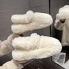 Luxury Sheep Fur Lined Loafers Women Lambswool Shoes Ladies Winter Slip On Furry Flats Cotton Wool Mocasine Femme Barefoot Boots