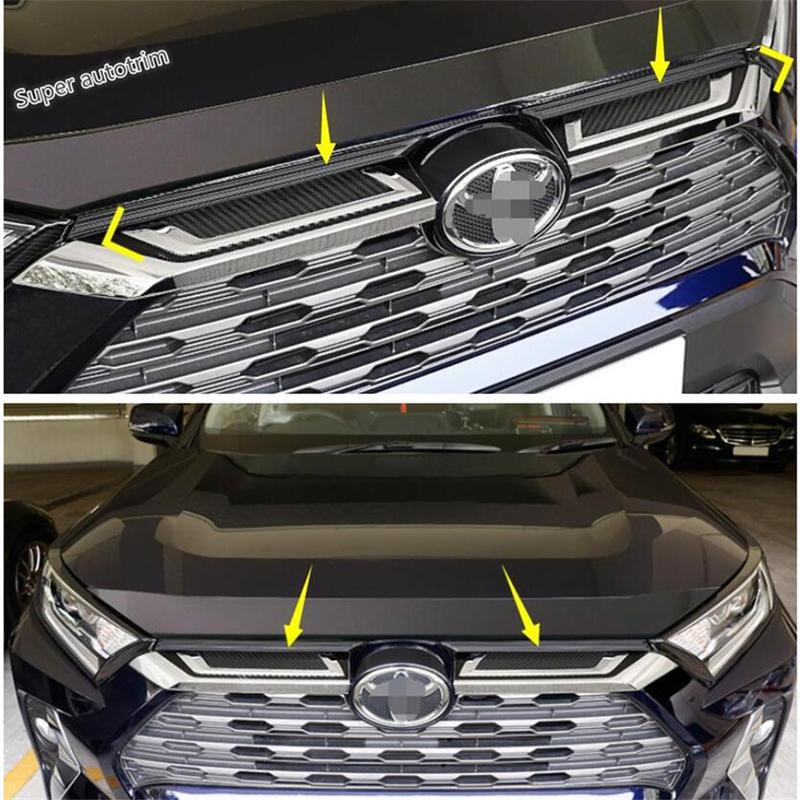 Car Front Bumper Grille Grills Strip Trims Cover Molding 2PCS Fit For TOYOTA RAV4 RAV 4 XA50 - Exterior Accessories