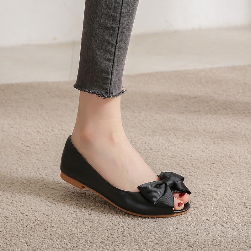 2025 Shoes for Women Fashion Flat Shoes Casual Bowknot Peep-toe Shoes Fashion Slip-on Loafers