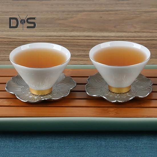 Нескользящий коврик для чашки, хорошая изоляция, форма лотоса, сплав, декор стола, подставка для чая