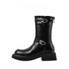 Fashion Retro Buckle Platform Leather Knight Boots for Women Autum Winter Soft-soled Women's Shoes Fashion Increase Ankle Boots Female