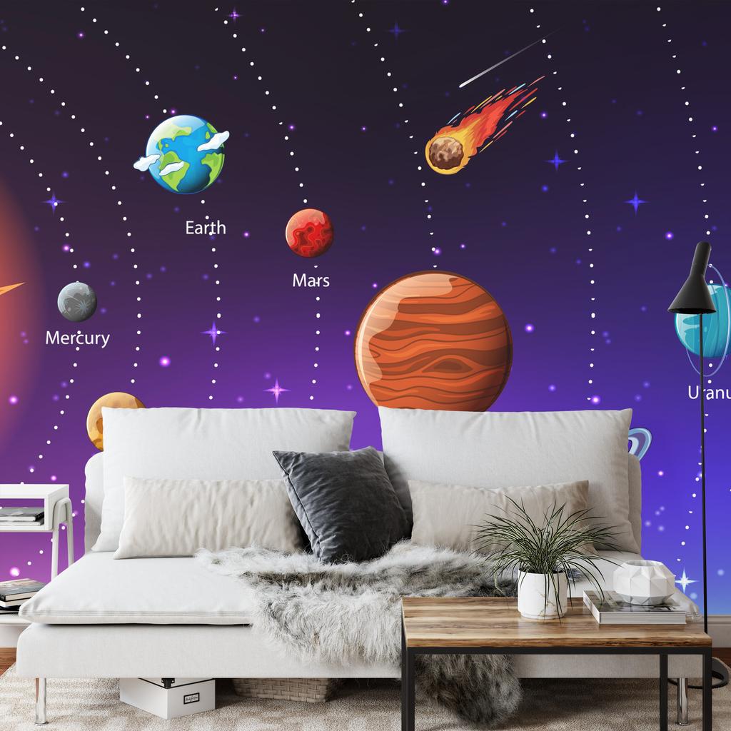 Photomural Educational Cosmos In English Washable Fleece 368x280