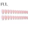 Women Fake Nails 24Pcs Press on with Glue Square Short Glossy Nail Extension Easy-to-apply False Full Cover Girls Natural Naked Salon Home Use