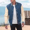 Casual Varsity Jacket for Men Long Sleeve Slim Fit Letterman Baseball Bomber Jackets Lightweight Sweatshirt Men's Button Down Windbreaker Jackets