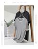 Round Neck Short-Sleeved Thin Striped Knitted Sweater for Women