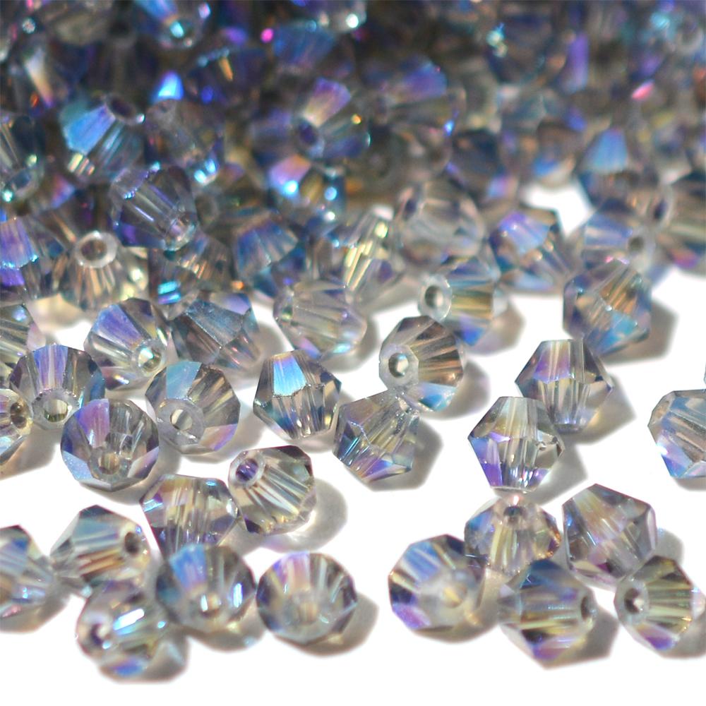 100 штук 4 мм биконических гальванизированных бусин из австрийского хрустального стекла металлических многоцветных для изготовления ювелирных изделий