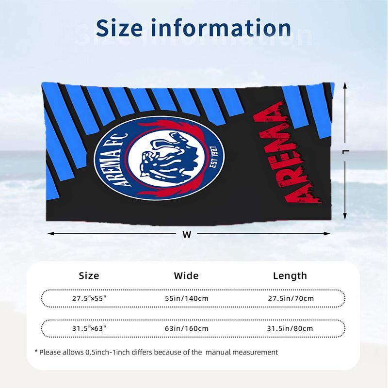 Arema FC (1) Theme Beach Towel Sand Resistant Soft And Comfortable Suitable For The Pool Camping Yoga And Diving A Travel Essential