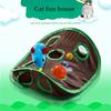 Pet Cat Interactive Hide-and-seek Game with 9 Holes and a Ball with Bell