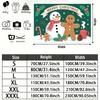 Merry Christmas Snowman Gingerbread Man Wedding Backdrop Banner, Multicolor Polyester for Holiday Decor & Photo Booth