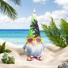 Summer Gnomes Decoration Cute Beach Plush Gnome Figurines Wearing Flip-Flops Hawaiian Style Elf Dwarf Ornament for Home Farmhouse Tiered Tray Decor