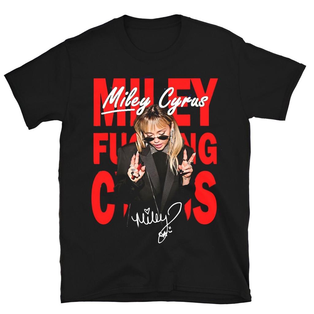 New Miley Cyrus Signature T Shirt Cotton Black All Size A972 long or short sleeves