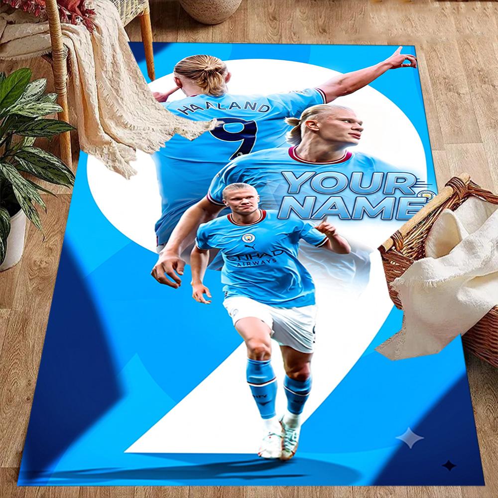 Haaland (103) Customized Name Floor Mat Design for Bedrooms Playrooms Foyer Dining Room Antislip Carpet Decorate Offices Best for Christmas