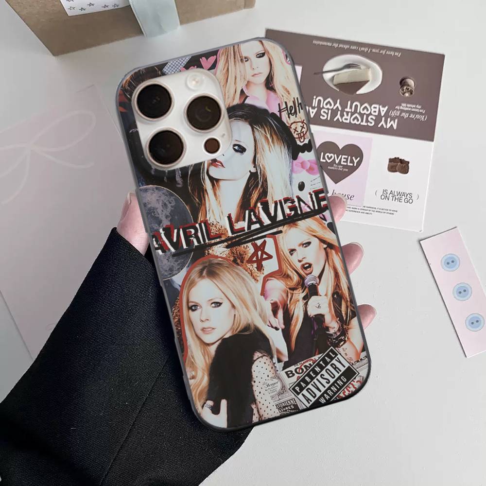 Чехол для телефона Avril Ramona Lavigne для iPhone 16 15 17 Pro 11 12 13 14 Pro Max Plus Мягкий силиконовый чехол-оболочка с волнистым рисунком