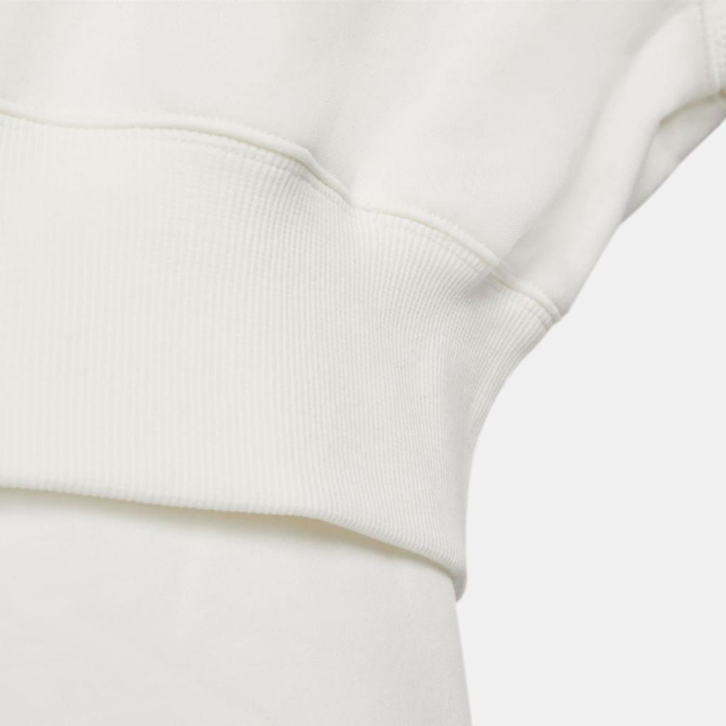 Nike Однотонный укороченный свободный свитер с круглым вырезом и логотипом, женские топы, белый цвет DQ5762-133