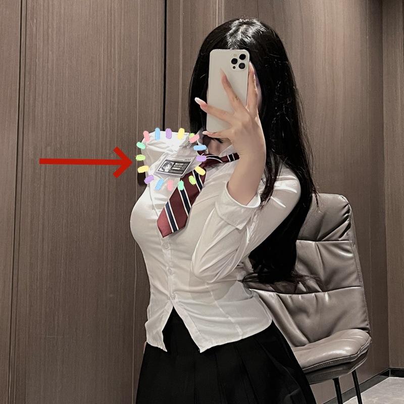 JK Uniform Pure Desire Spice Girl Waist Short Sleeve Женская японская студенческая рубашка с длинным рукавом Белая короткая юбка Нижнее белье для секса