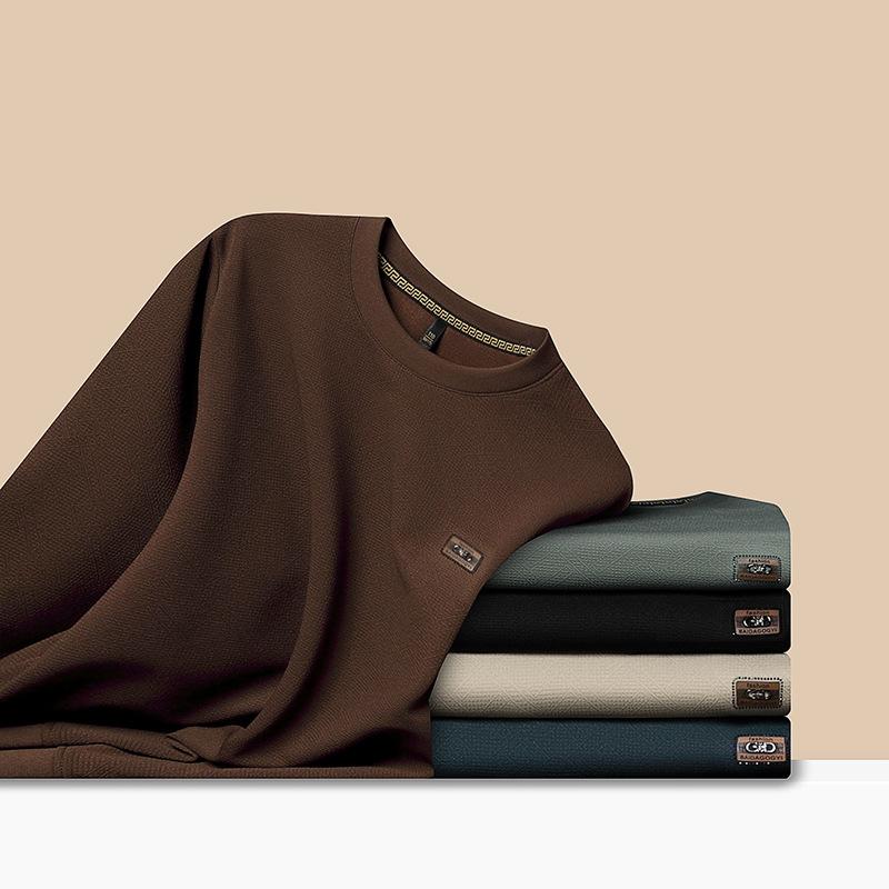 Осенняя новинка, мужская футболка с длинным рукавом, повседневная, облегающая, облегающая, с короткими рукавами, рубашка