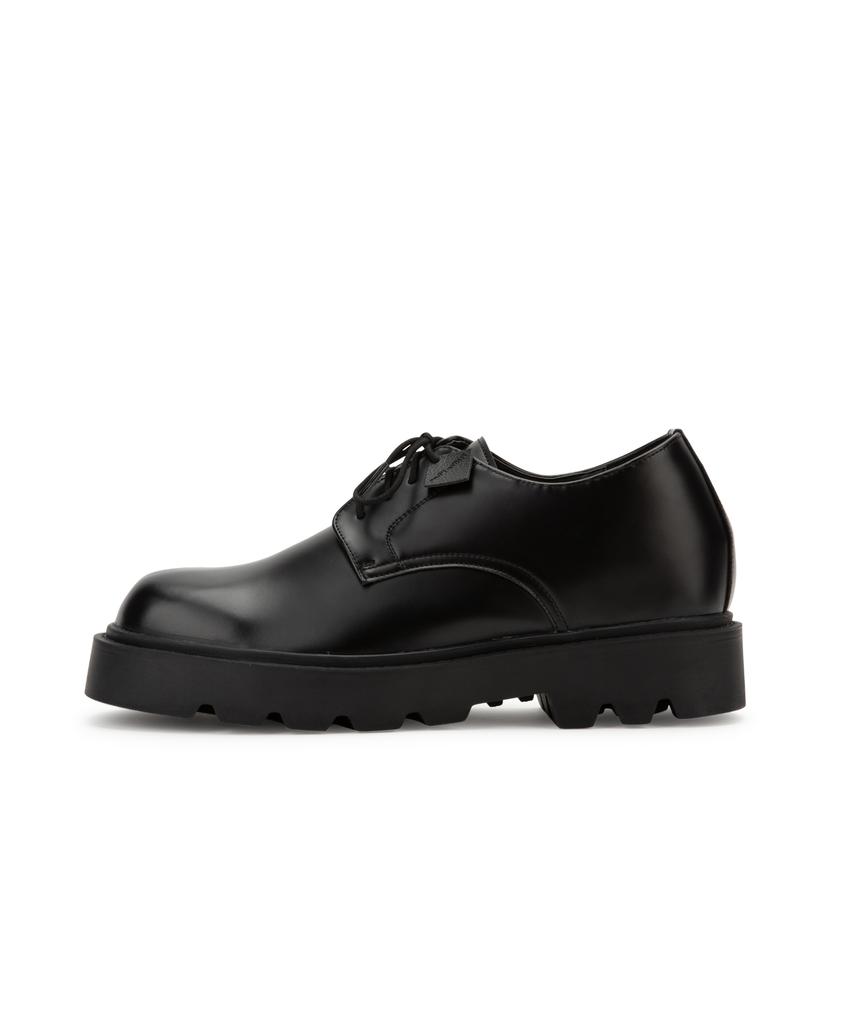 Differshoe 703 Массивные Дерби Туфли 7см Глянцевые Черные [Глянцевые]