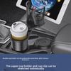 Rotating Car Cup Holder & Phone Mount with Dual-Layer Storage