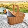 Плетеная из ротанга корзина для пикника и покупок с крышкой