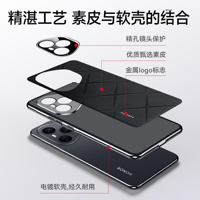 Применимо к чехлу для мобильного телефона Honor 400Pro гальваническое покрытие всестороннее honor200 противоударный деловой 300 Инфлюенсер 100 мужской кожаный чехол