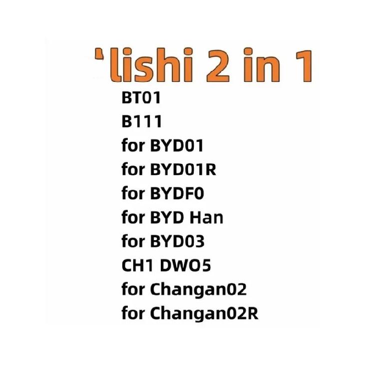 Lishi Инструмент 2 в 1 BT01 B111 для BYD01 для BYD01R для BYDF0 для BYD Han для BYD03 CH1 DWO5 для Changan02 для Changan02R