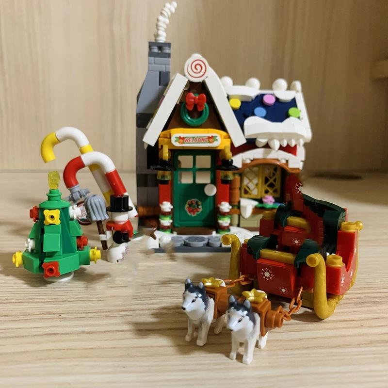 City Street Scene Candy House Building Block Set DIY Creative Fairy Tale House Model Assembled Brick Children's Toy Gift