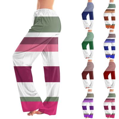 Женские пижамные штаны, одежда для сна, повседневные брюки с эластичной резинкой на талии, удобные прямые свободные брюки для йоги