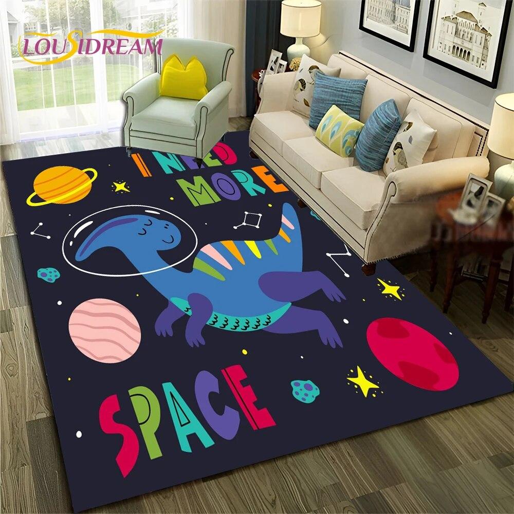 Мультфильм Динозавр Космос 3D Милый Ковер Дино Ковер для Дома Гостиная Спальня Диван Коврик Декор, Детский Коврик Нескользящий Напольный Коврик