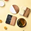 Marble with wooden Coasters Nordic Anti-scald Cup Mat Tea Cup holder Coffee Coaster Drinks tray Restaurant Bar tools