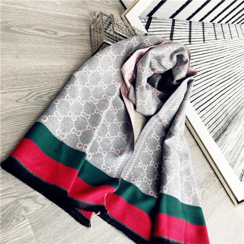 Letter Imitation Cashmere Scarf Women's Autumn and Winter Air Conditioner Shawl Thickened To Keep Warm Stall Supply