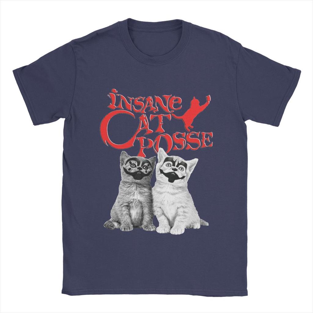 Футболка Insane Clowns Cat Posse для мужчин 100% хлопок смешные футболки с круглым вырезом с коротким рукавом одежда 4XL 5XL 6XL