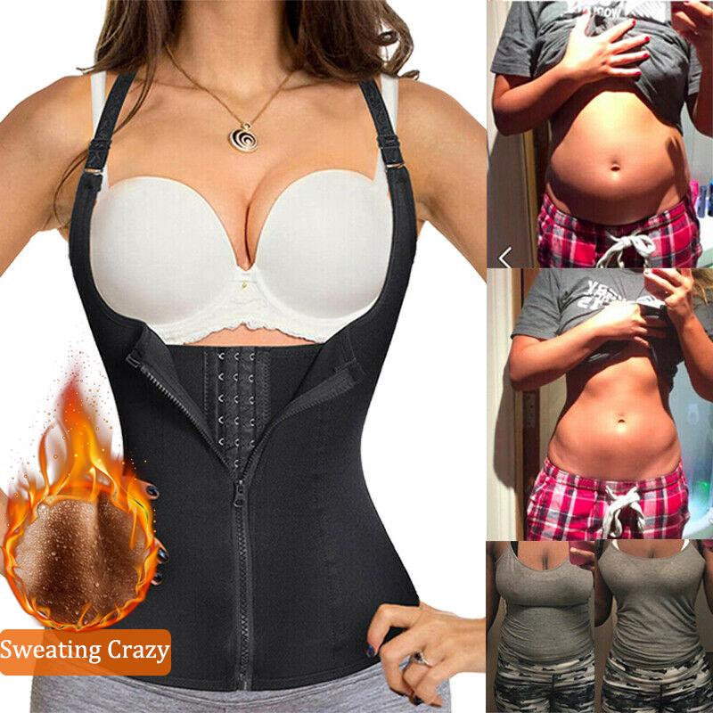 Women Sauna Sweat Vest Waist Cincher Body Shaper Belly Shapewear Neoprene Waist Trainer Corset EMA