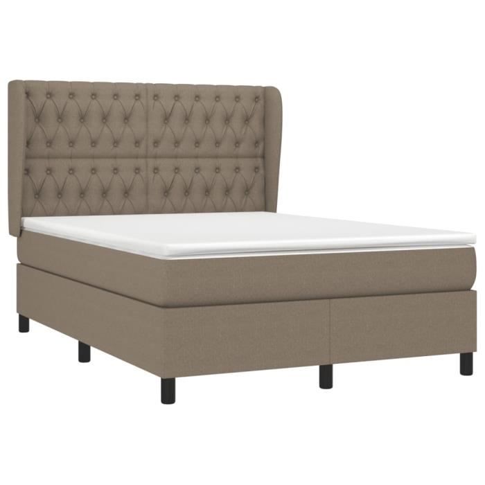 VidaXL Divan Bed with Mattress Taupe 140x200 Cm Fabric - Model 3128209