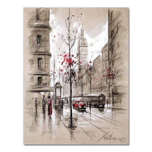 Картины на холсте, домашний декор, HD-принты, постеры, абстрактные городские уличные пейзажи, картины для гостиной, настенные художественные рамки без рамки