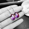 Серьги из стерлингового серебра 925 пробы, красочный драгоценный камень, аметист, золотые серьги 18 карат для женщин, очаровательные ювелирные изделия, подарок