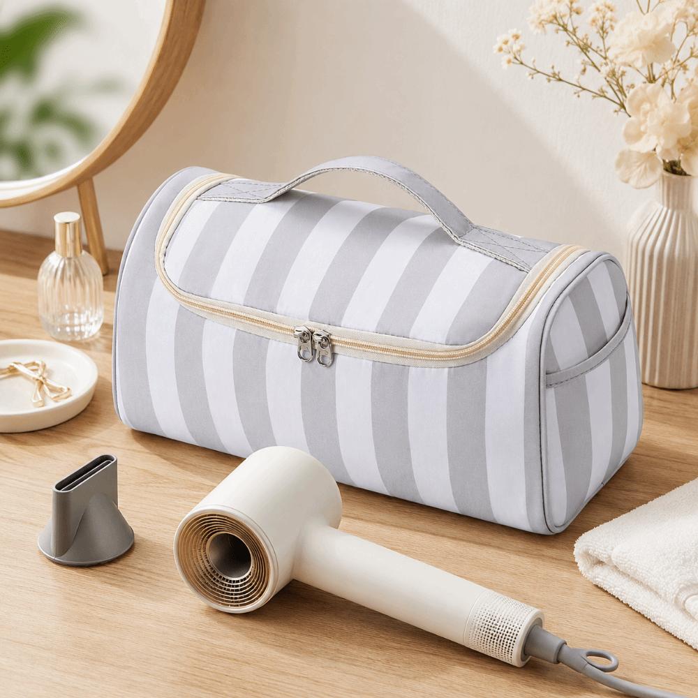 Striped Travel Storage Case Large Capacity Makeup Organizer Bag Travel Toiletry Bag Home Storage