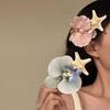 Korean Style Orchid Flower Hairpin Resin Women Side Clip Pink Starfish Hair Clip  Ponytail Holder