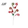 Xmas Vase Filler Christmas Candy Cane Pick Red White Green Plush Stem Decor Branch for Filler Wreath Tree Decoration Holiday Party Decorations