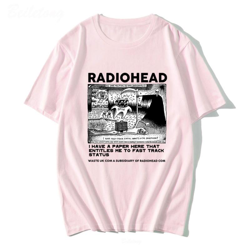 Radiohead Vintage Classic Print Summer Men's O-Neck T-shirt Casual Cotton Short Sleeve Pullover Fashion Streetwear Men Clothing