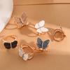 Butterfly Scarf Ring Buckle for Women Rhinestone Shawl Brooch Clips Metallic Scarves