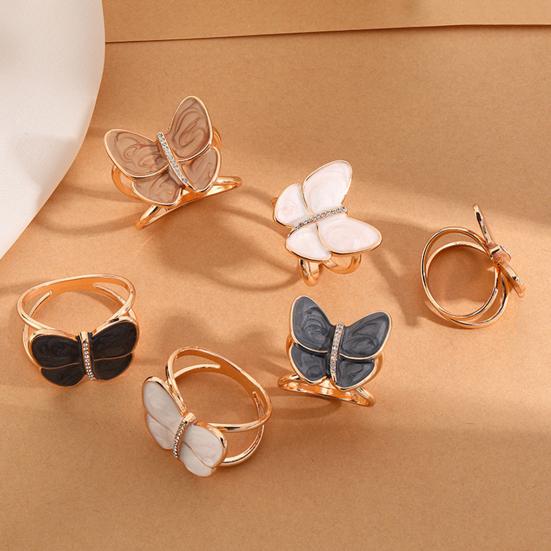 Butterfly Scarf Ring Buckle for Women Rhinestone Shawl Brooch Clips Metallic Scarves