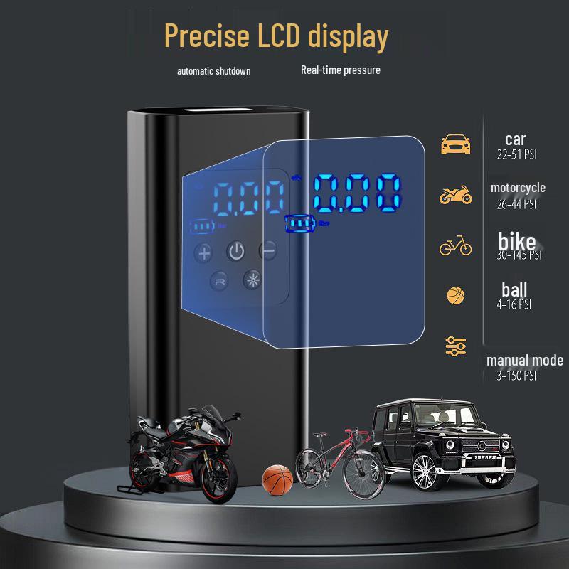 Compact Wireless Electric Tire Inflator & Air Pump with Handheld Feature