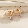 1 Pair Luxury Flowers Dangle Earrings for Women Zirconia Earring Jewelry Wedding Party Accessories