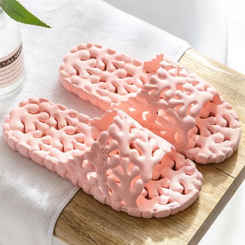 Летние мужские и женские тапочки. Нескользящие тапочки для пар с плоской подошвой.