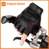 Xiaomi Men's Half Finger Leather Fitness Gloves Bike Sport Gloves Gym Exercise Men Black Rivets Punk Gloves