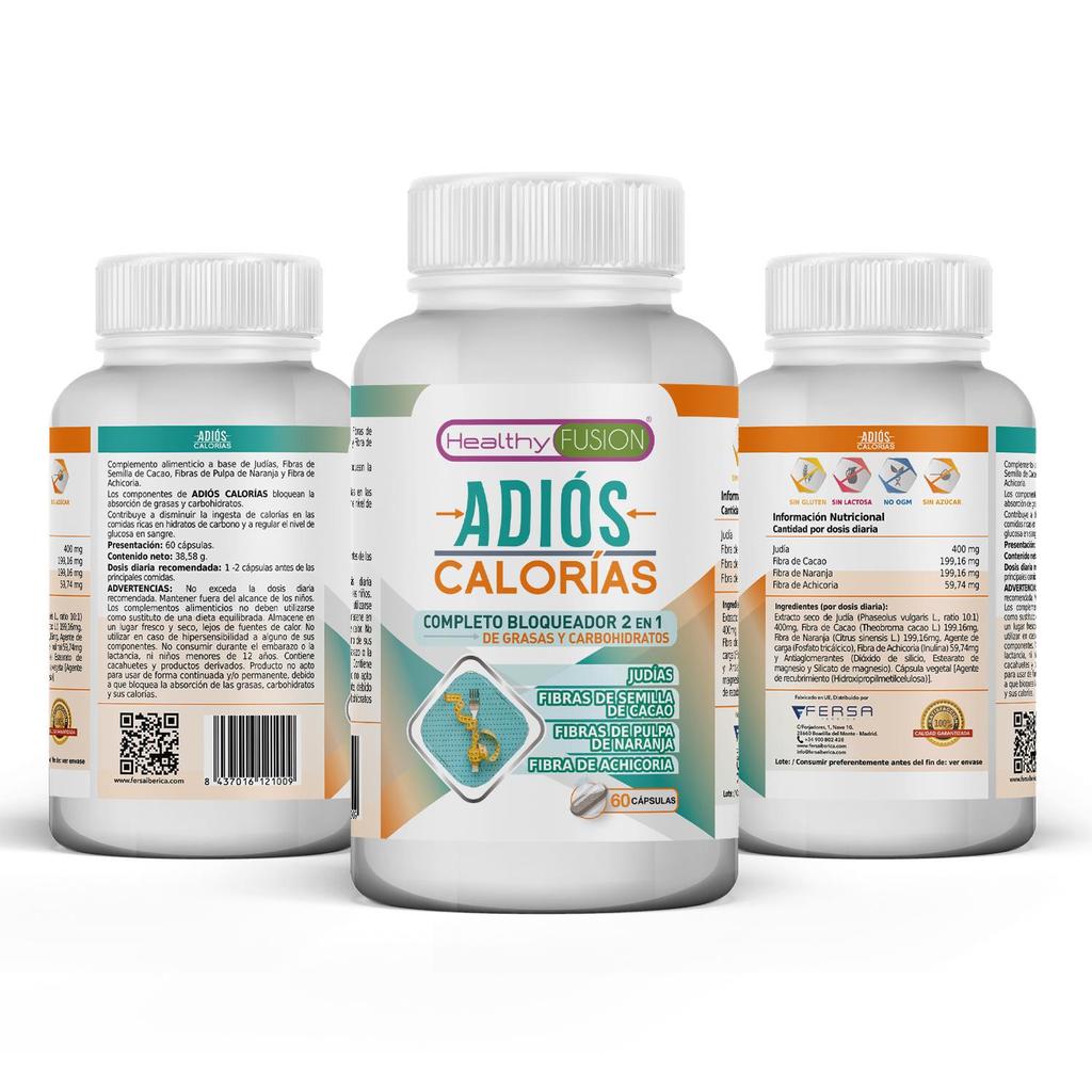 Healthy Fusion GOODBYE CALORIES | Carbohydrate and Fat Blocker | Fat Burner, Slimming | Appetite Suppressant | 60 Capsules