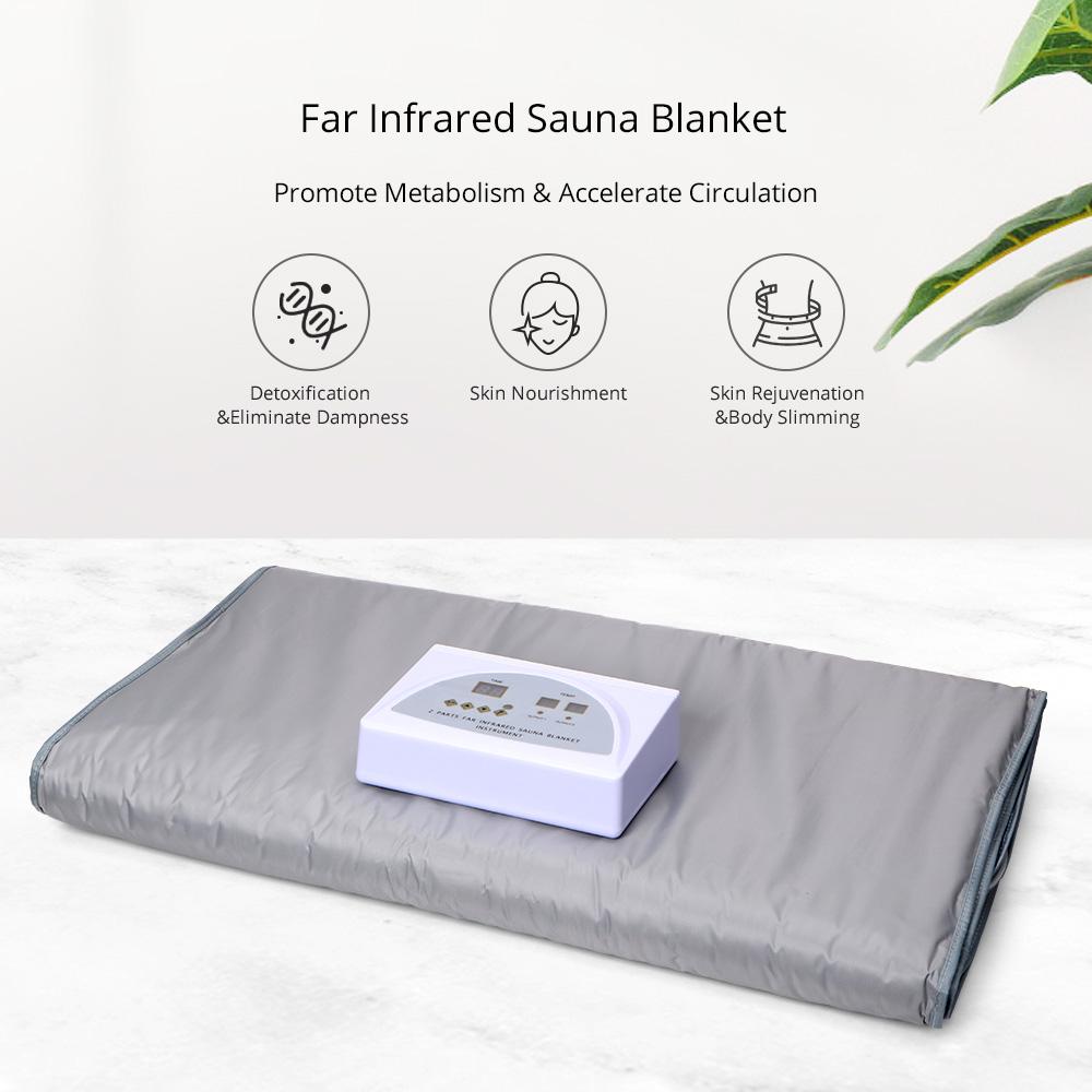 2 Zones FIR Far Infrared Sauna Blanket Body Slimming Weight Loss Machine
