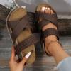 Women's Cork Flat Sandals Non-slip Platform Flats Women's Platform Slippers Outdoor Slippers, Women Sandals